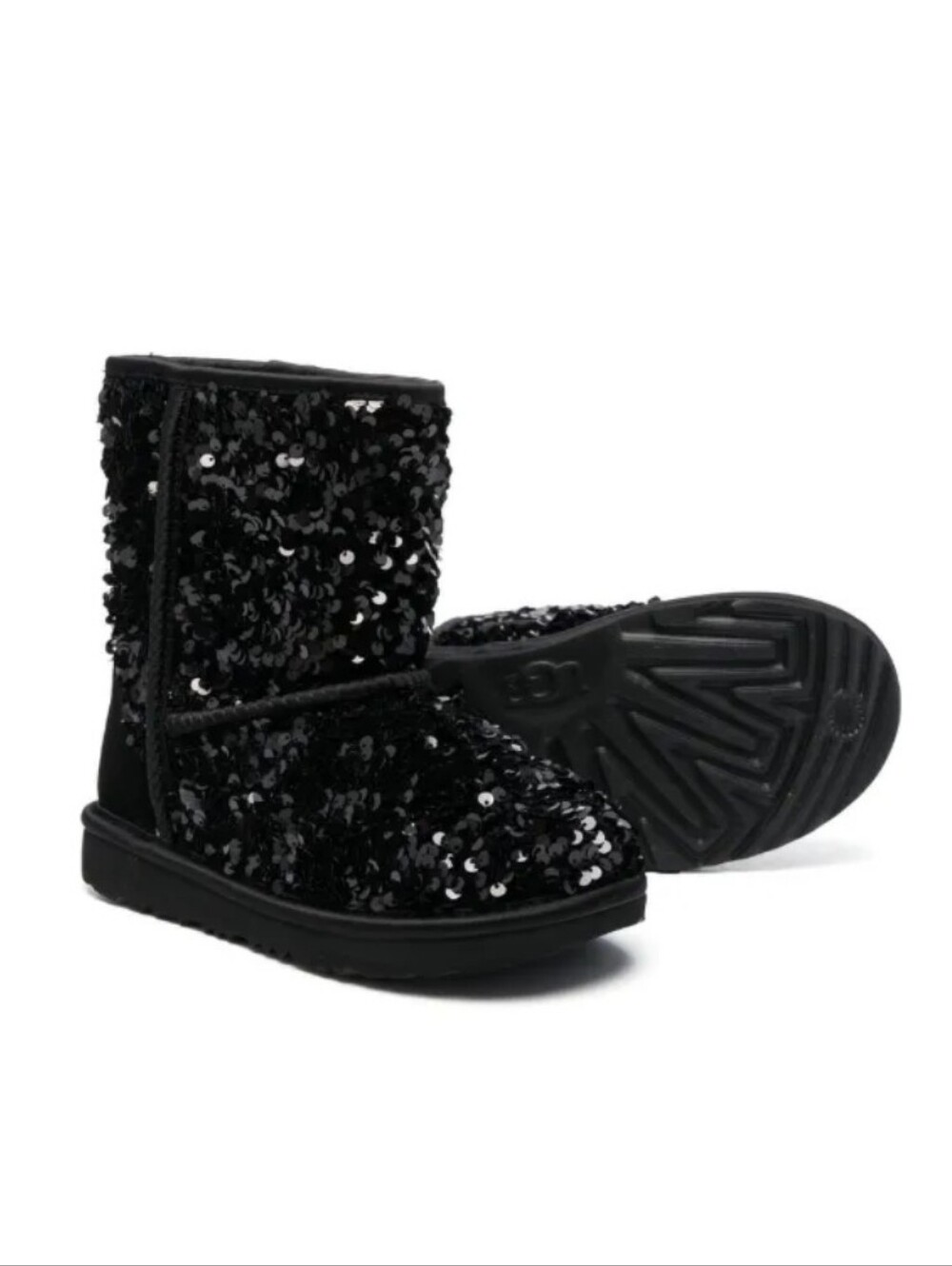 UGG Girls Black Chunky Sequin Winter Boots